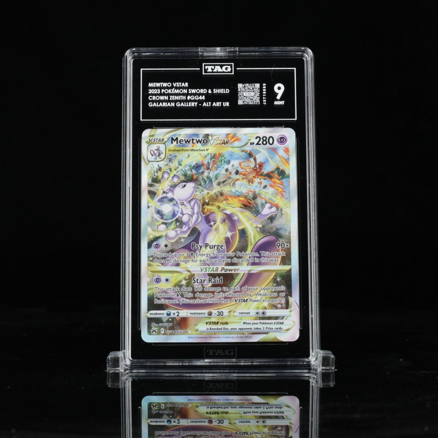 Pokemon TAG 9 Mewtwo VSTAR GG44 2023 Crown Zenith