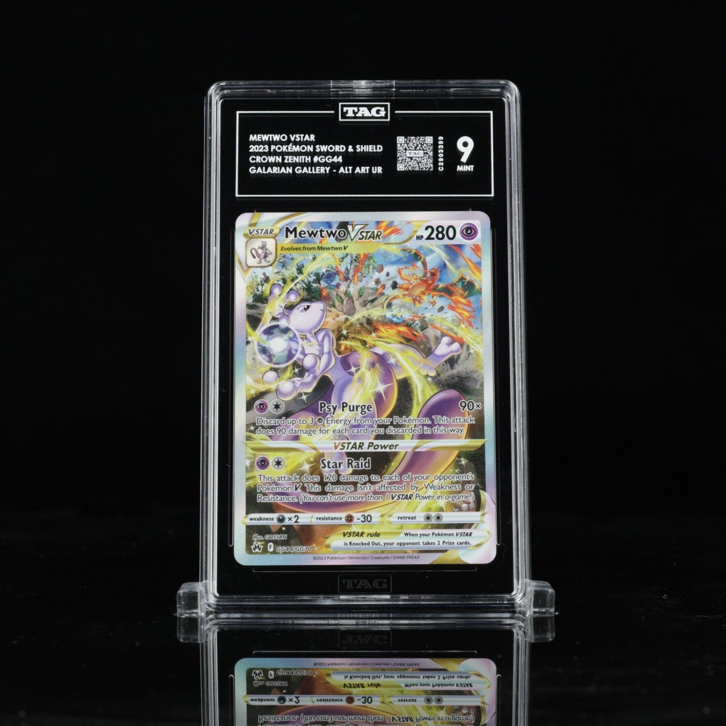Pokemon TAG 9 Mewtwo VSTAR GG44 2023 Crown Zenith