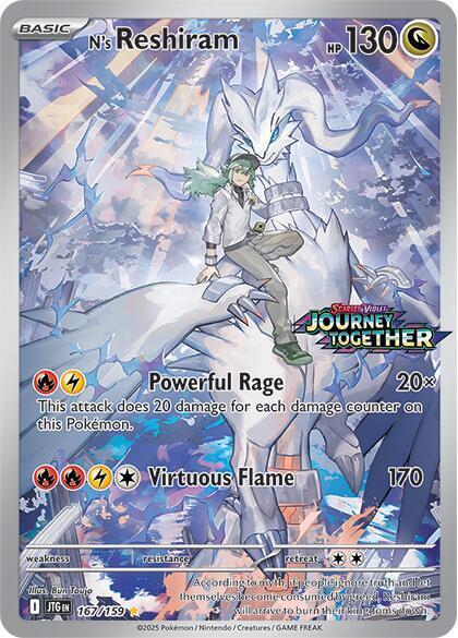 Pokemon TAG 9 N's Reshiram - (Journey Together Stamped) 167/159 Sv09 2
