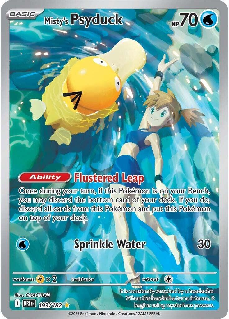 Pokemon TCG Misty's Psyduck 193/182 Destined Rivals Illustration TAG 9