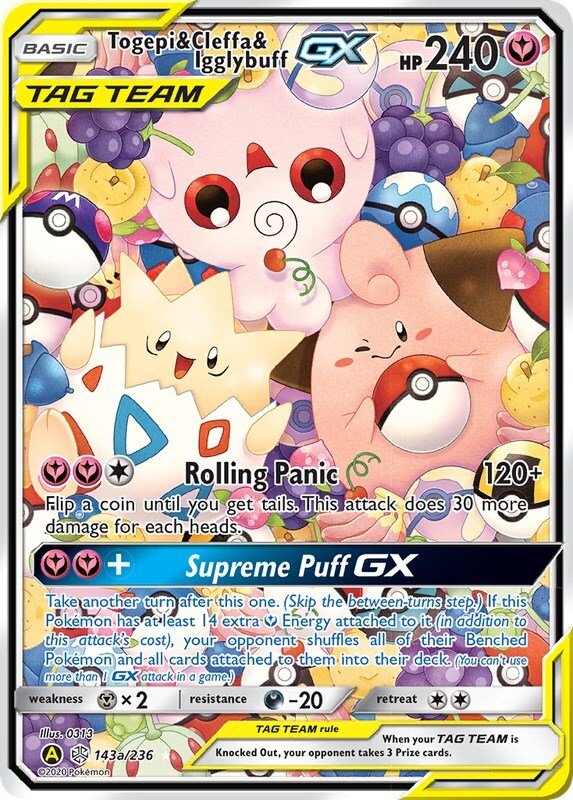 Pokemon Togepi & Cleffa & Igglybuff GX 143A/236 Alternate Art Holo NM