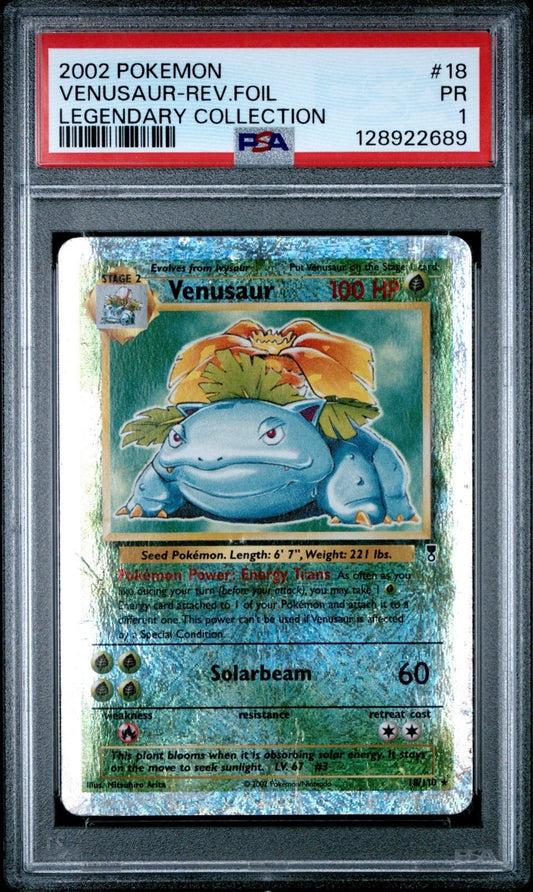PSA 1 Venusaur Reverse Holo Legendary Collection 18 Pokemon