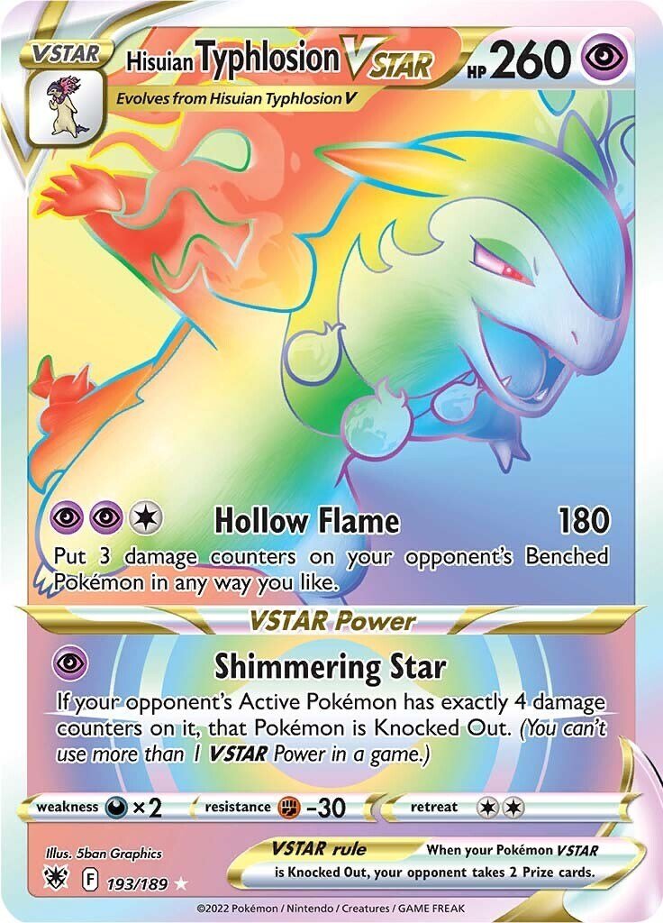 PSA 10 HISUIAN TYPHLOSION 193/189 FULL ART SECRET ASTRAL RADIANCE POKEMON