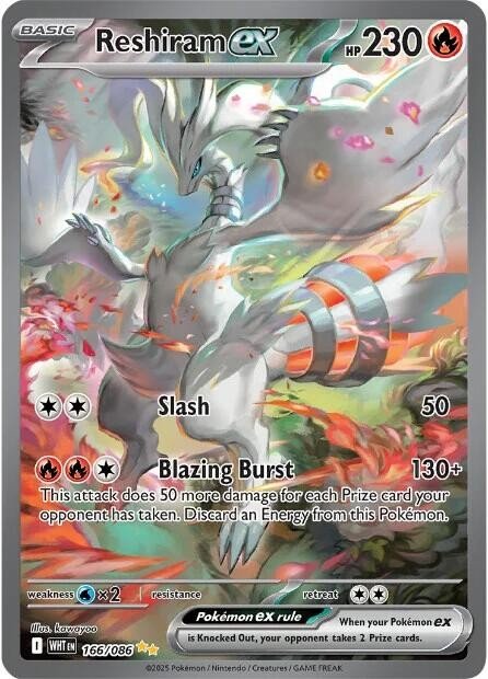 PSA 10 Pokémon TCG Reshiram EX White Flare Special Illustration Rare 166/086