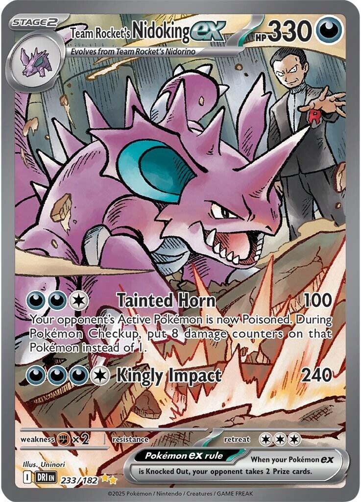 PSA 10 Team Rocket's Nidoking ex 233/182 Sv10: Destined Rivals Holo