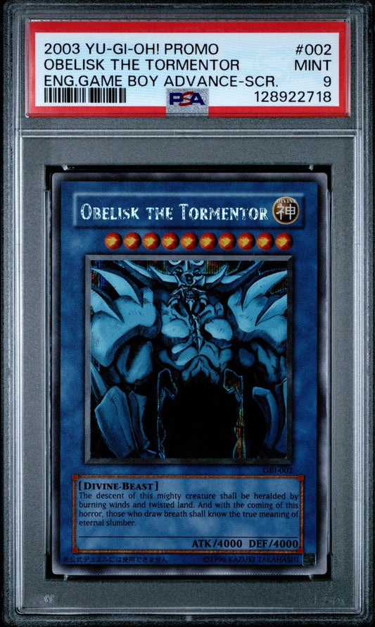 PSA 9 YuGiOh Obelisk the Tormentor Secret Rare GBI - 002 English God