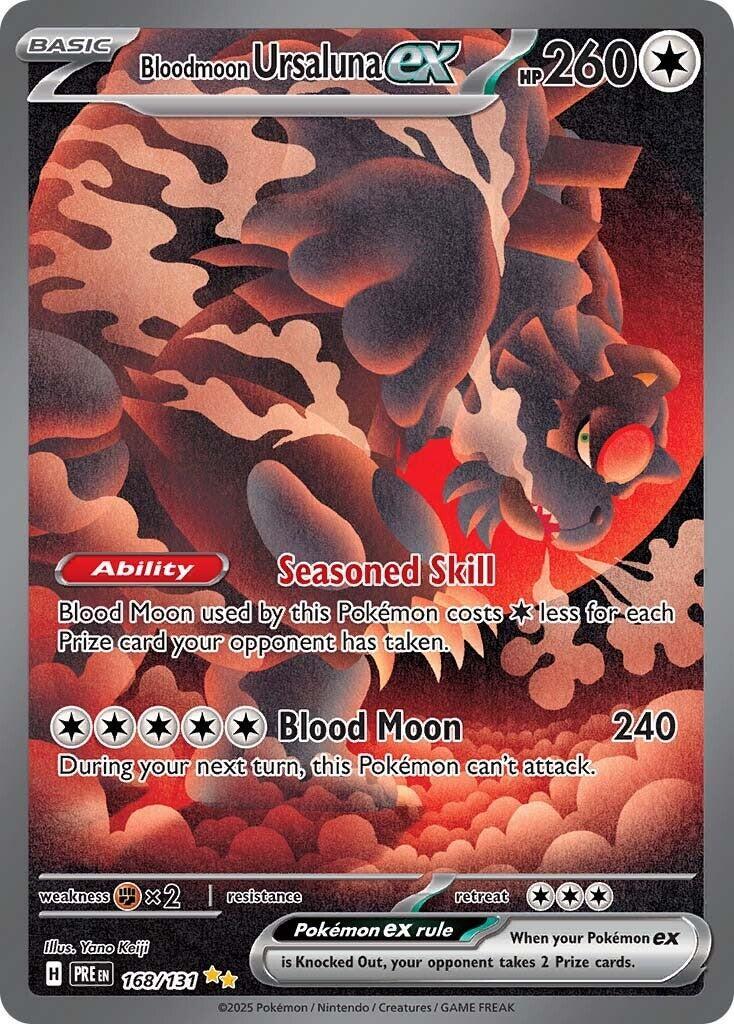 2025 Pokémon SV#168 Prismatic Evolutions Bloodmoon Ursaluna ex Holo – PSA 9