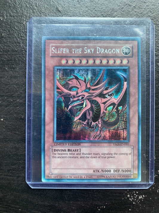 Slifer The Sky Dragon YMA - EN001 YuGiOh! NM Secret Rare Promo Faded