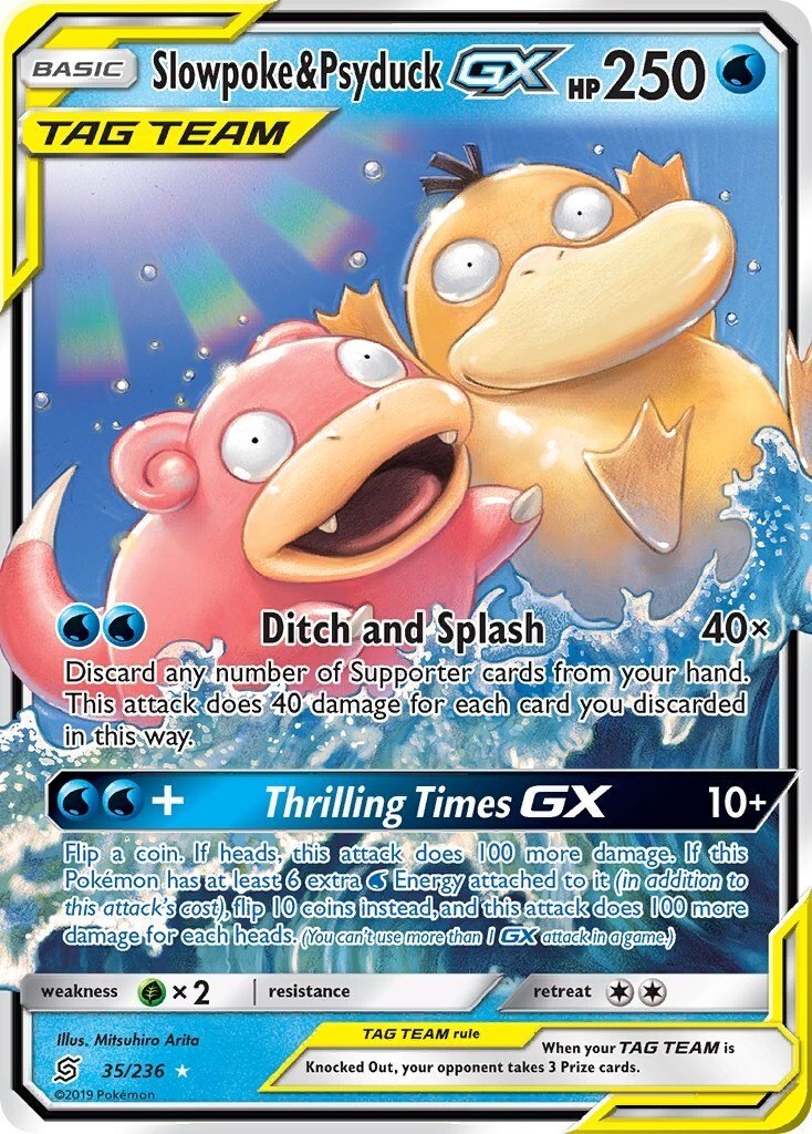 Slowpoke & Psyduck GX 35/236 Pokemon Sm - Unified Minds Holo - TAG 9