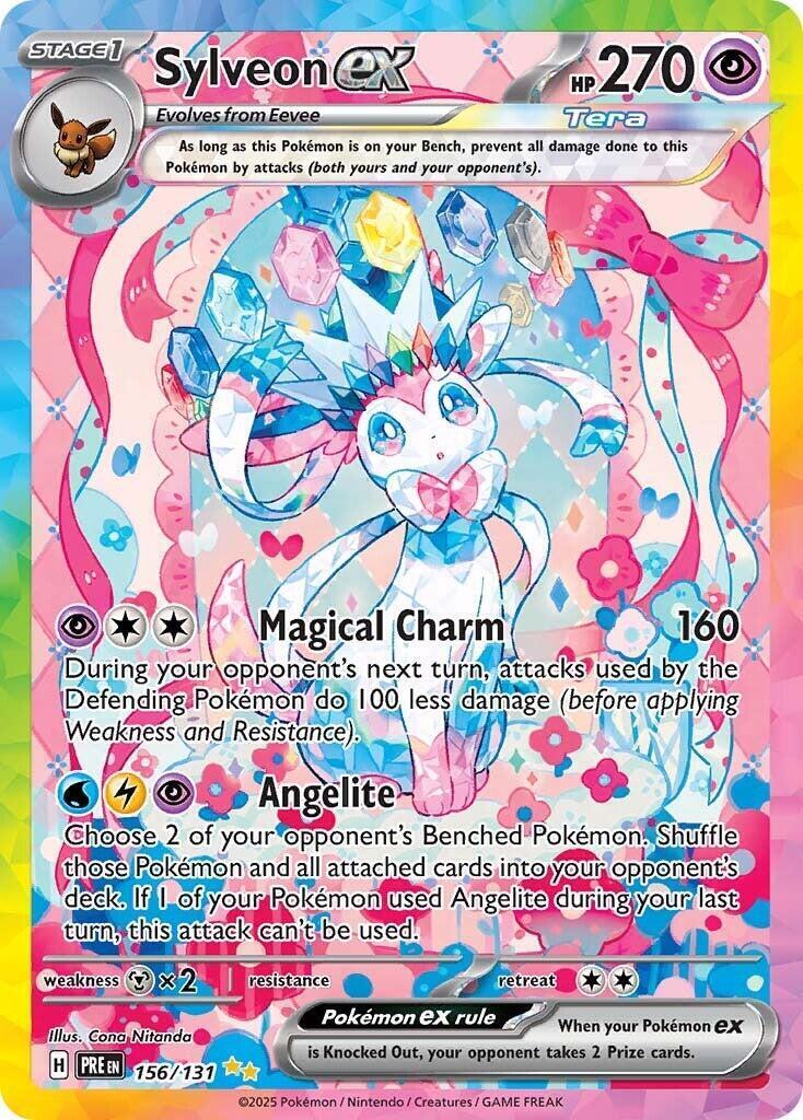 TAG 9 Pokemon 2025 Sylveon ex 156/131 SIR Prismatic Evolutions