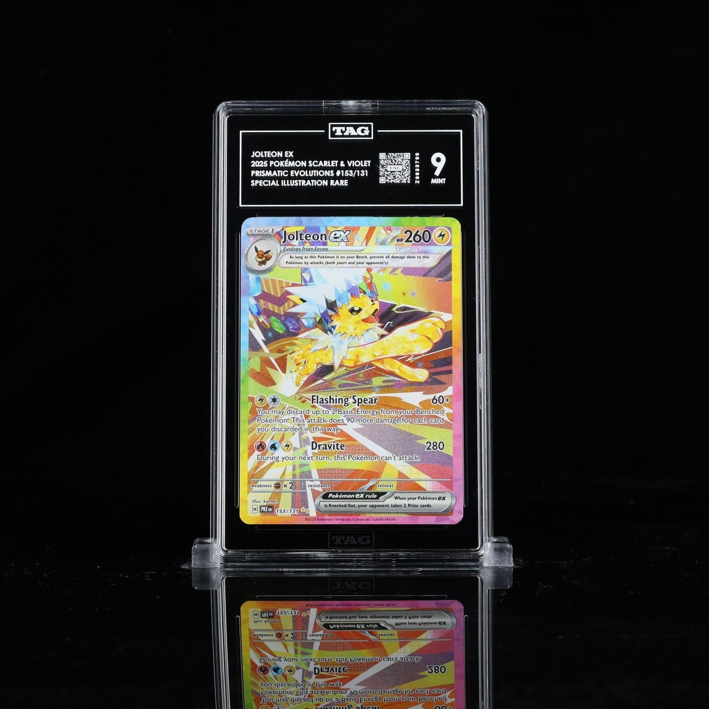 TAG 9 Pokemon Jolteon ex 153/131 Prismatic Evolutions Holo