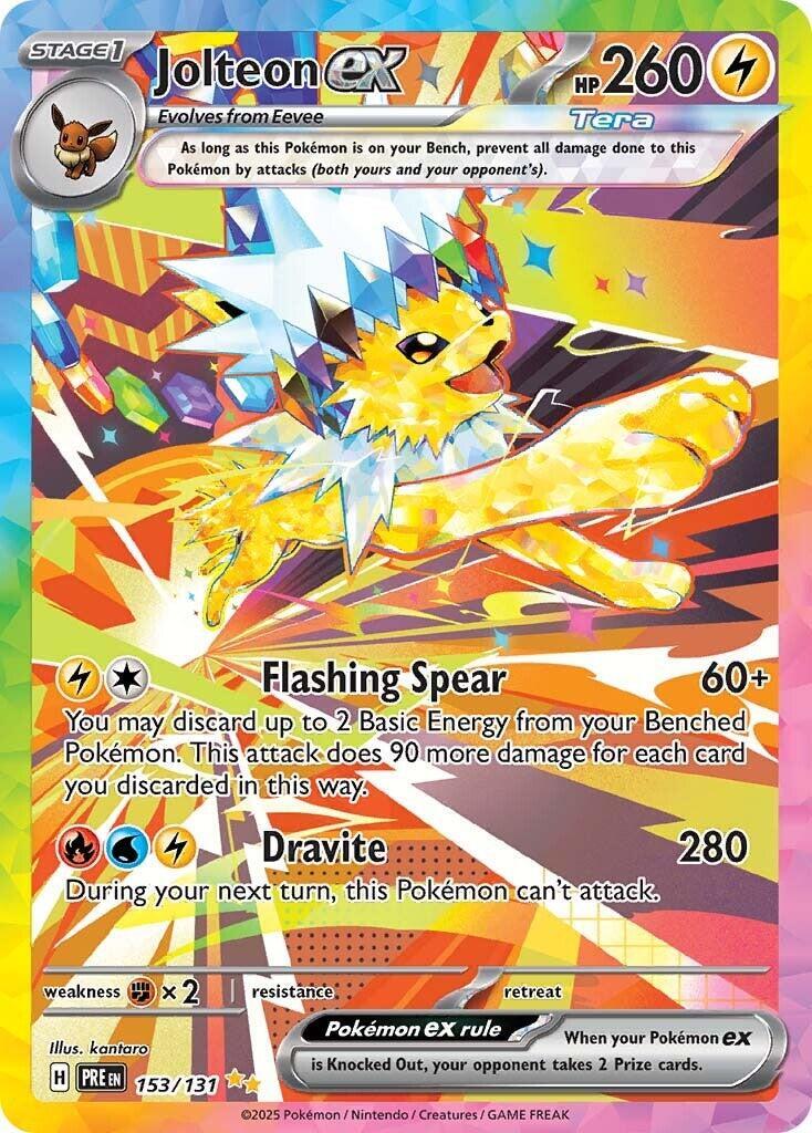 TAG 9 Pokemon Jolteon ex 153/131 Prismatic Evolutions Holo
