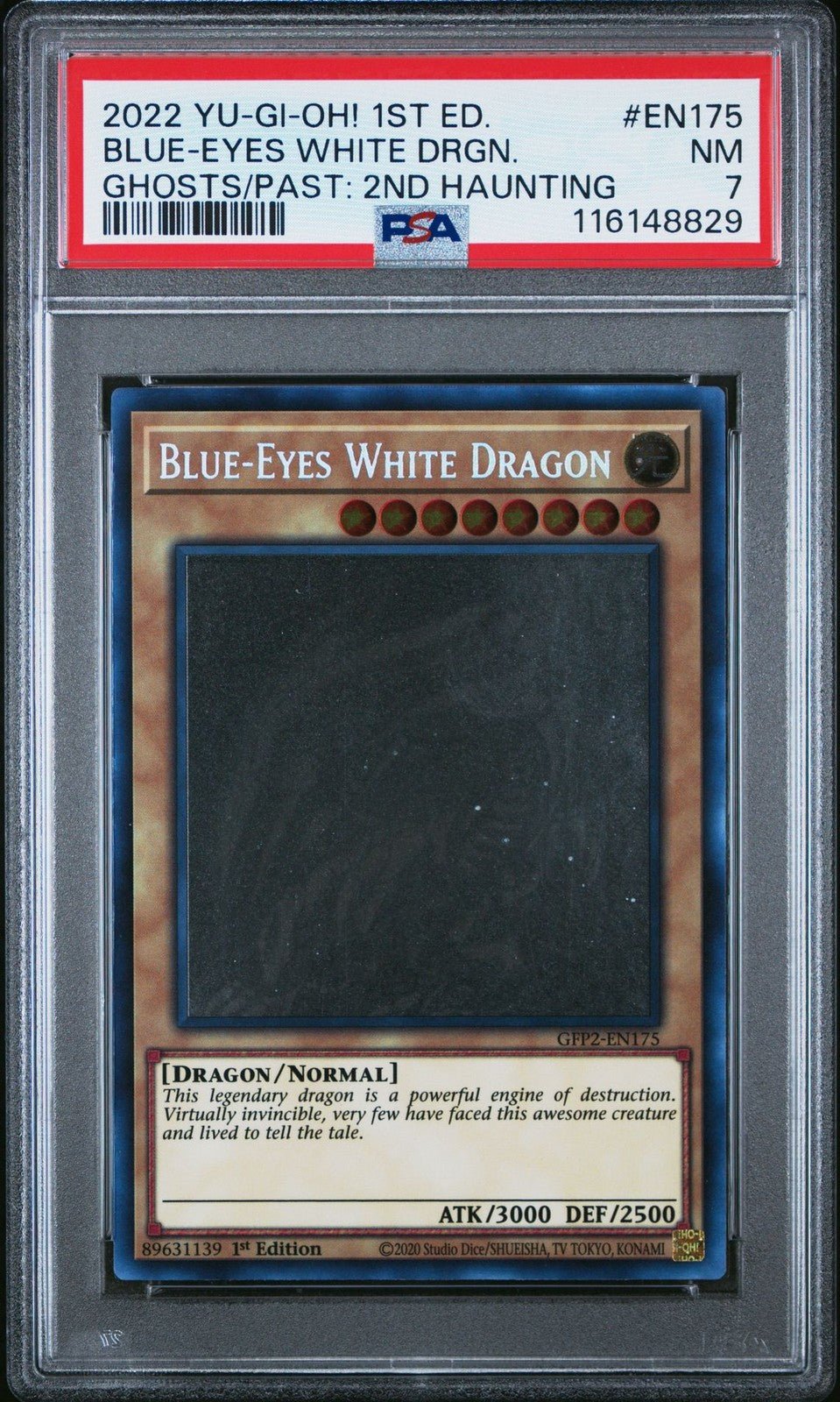 Yu - Gi - Oh GFP2 - EN175 Blue - Eyes White Dragon Ghost Rare 1st Edition PSA 7