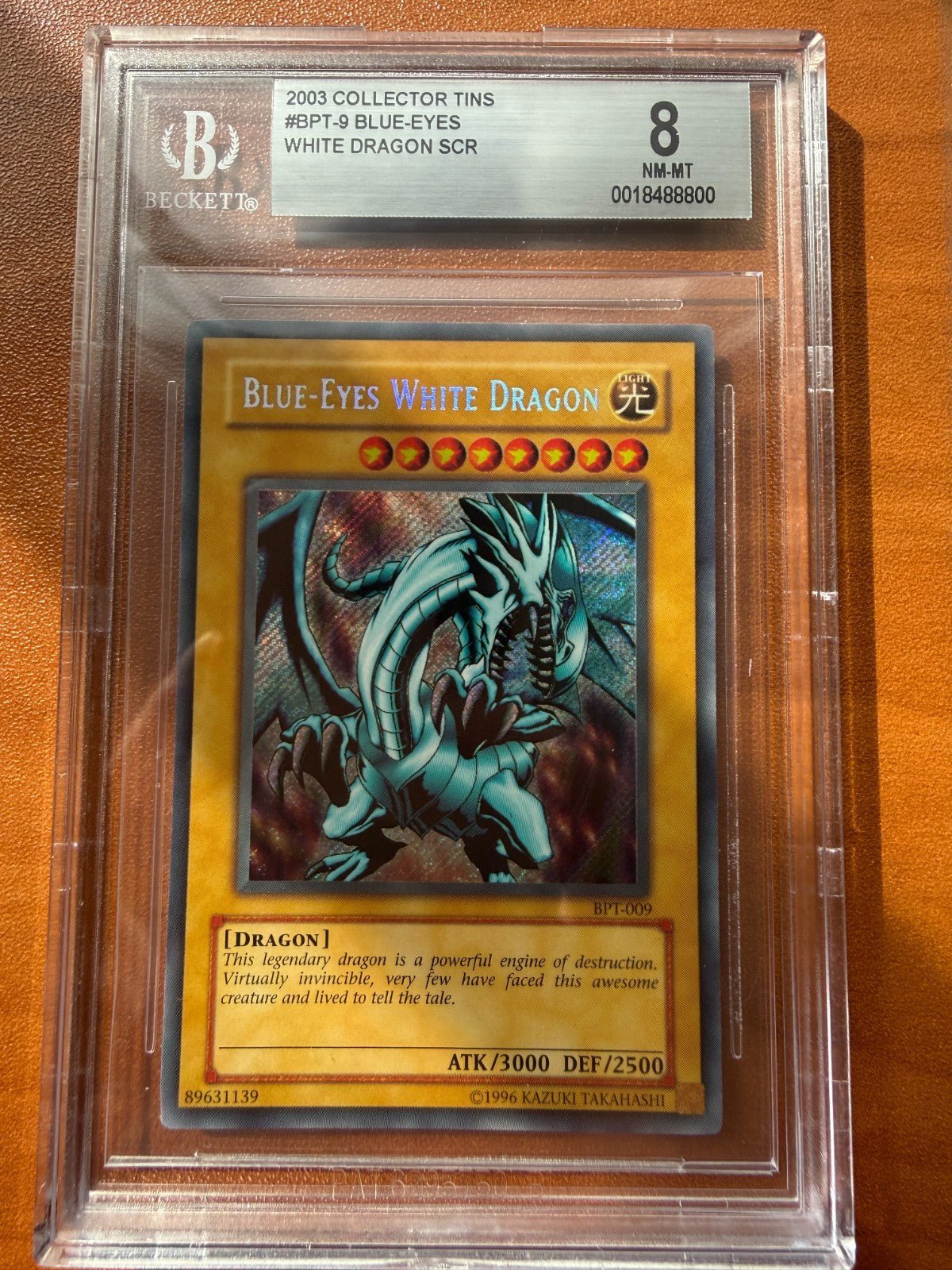 Yugioh Blue Eyes White Dragon BPT 009 Collector's Tin Card BGS 8