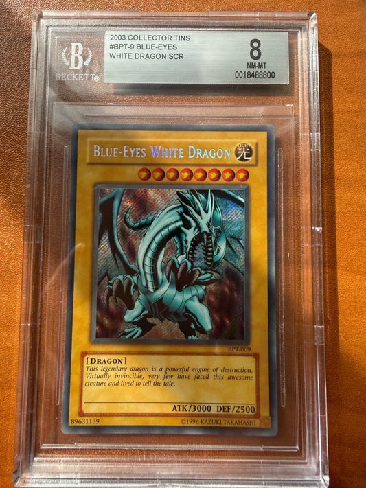 Yugioh Blue Eyes White Dragon BPT 009 Collector's Tin Card BGS 8