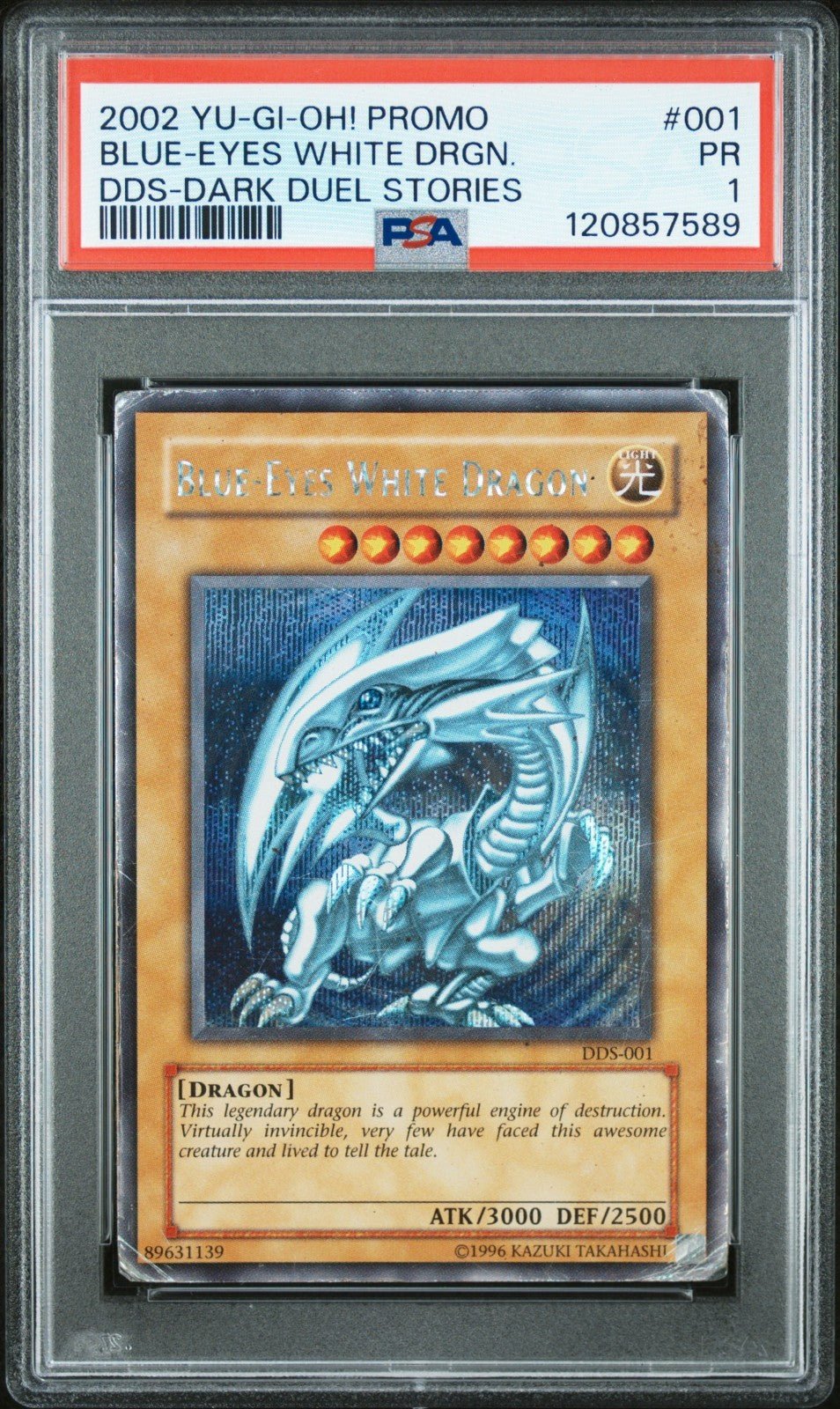 Yugioh Blue Eyes White Dragon DDS - 001 Dark Duel Stories PSA 1