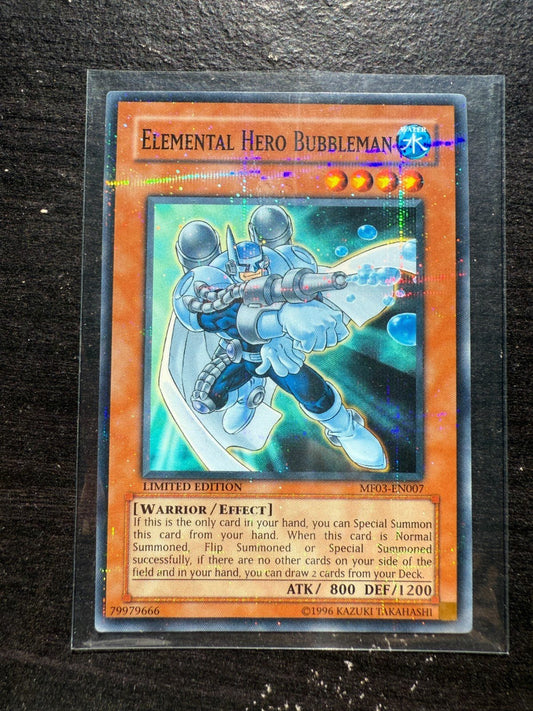 Yugioh Elemental Hero Bubbleman MF03 - EN007 Mattel Action Figure Series 3 LP -