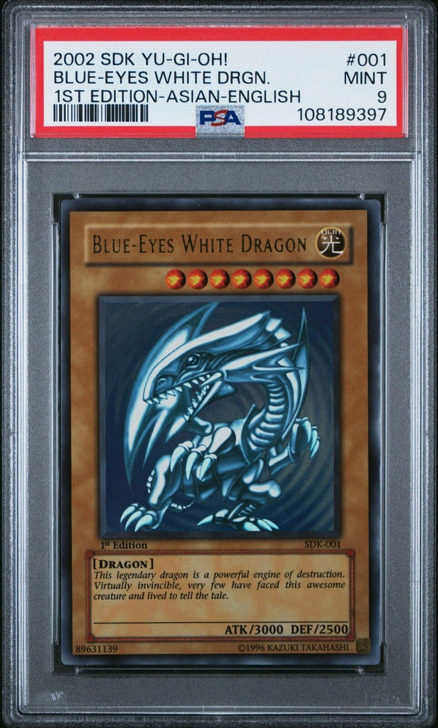YuGiOh PSA 9 Blue Eyes White Dragon SDK - 001 Ultra 1st Edition Asian English