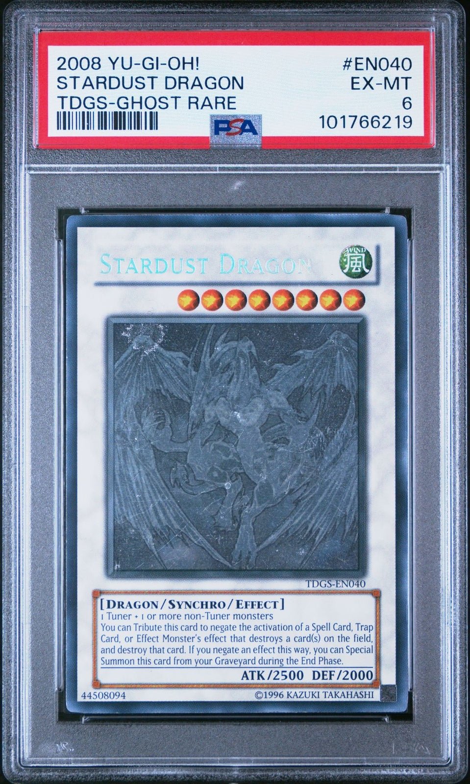 Yugioh Stardust Dragon Ghost Rare Duelist Genesis TDGS - EN040 PSA 6