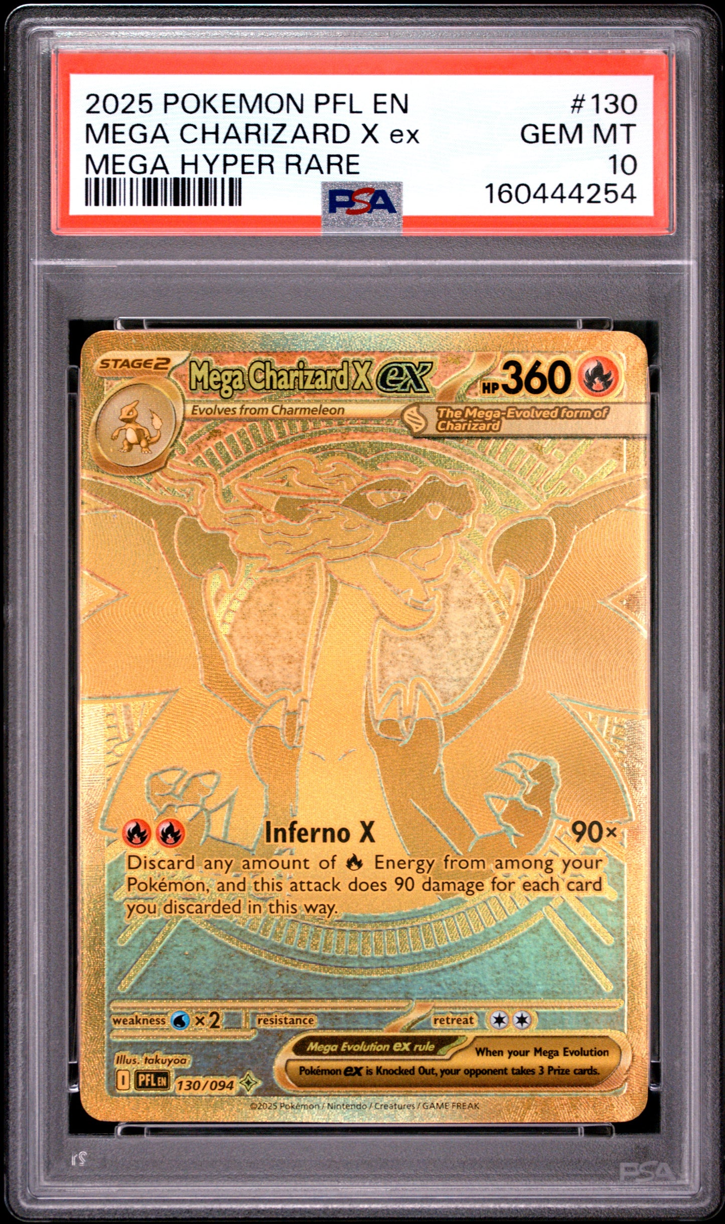 2025 POKEMON PFL EN-PHANTASMAL FLAMES MEGA HYPER RARE MEGA CHARIZARD X EX PSA 10