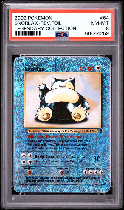 Pokemon Snorlax Legendary Collection Reverse Holo Card 64/110 - PSA 8