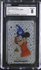 1989 Tokyo Disneyland (Mickey pointing down) Disney Phone Card Silver CGC 8 PSA