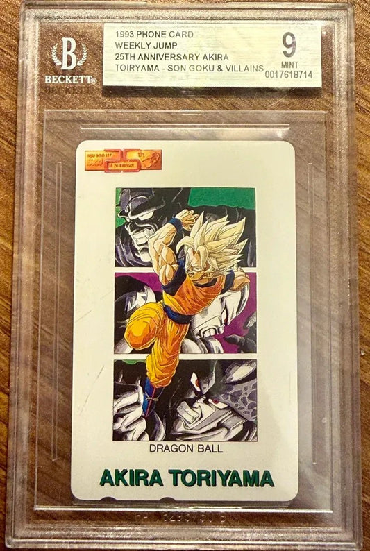 1993 Phone Card Weekly Jump 25th Anniversary Toriyama Son Goku & Villians BGS 9