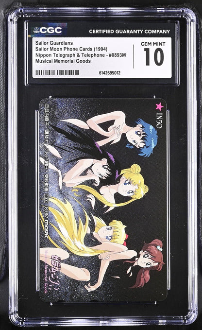1994 SAILOR MOON PHONE CARD USAGI AMI REI MAKOTO MINAKO CGC 10 MISICAL GOODS