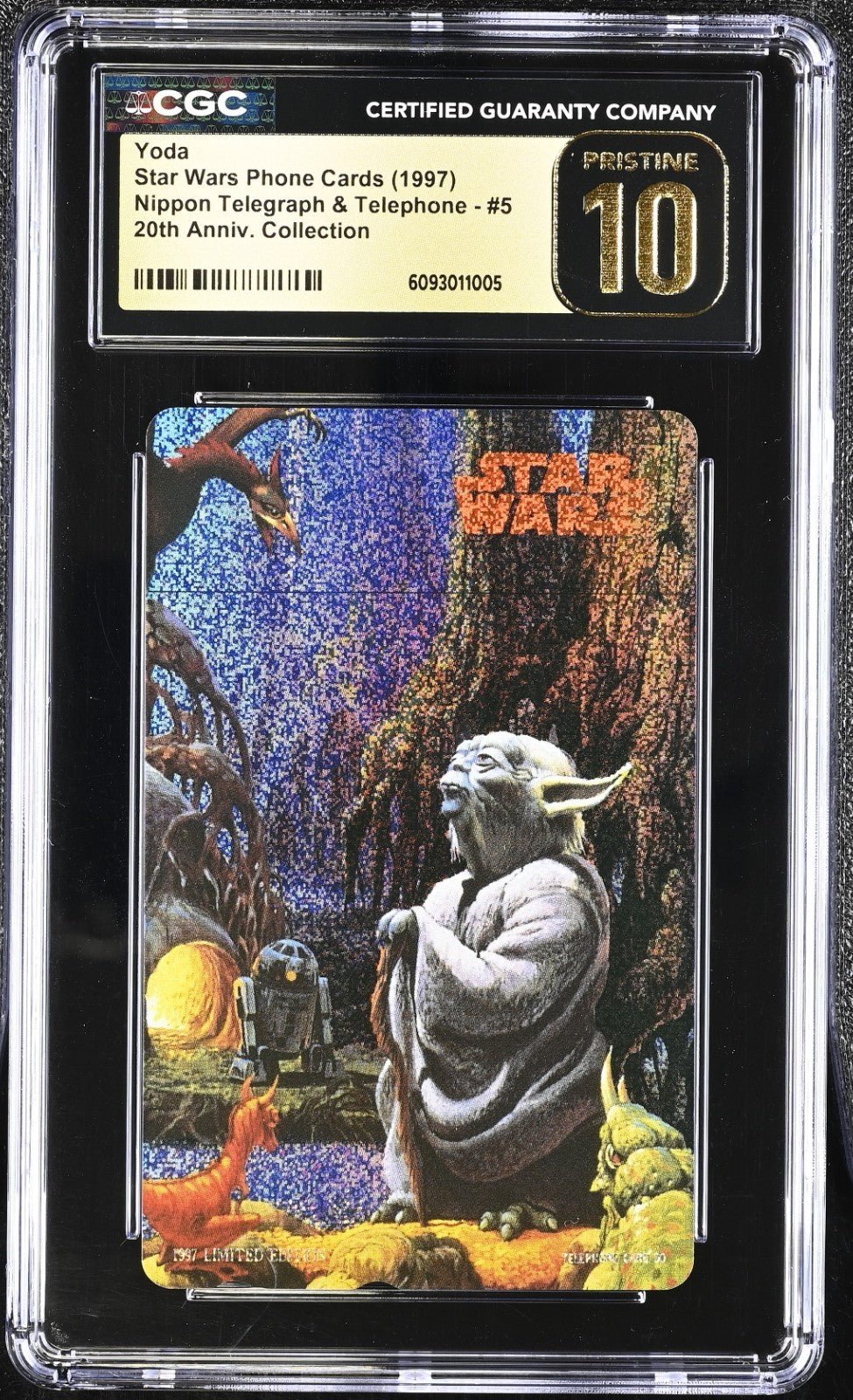 1997 Japanese NTT Phone Card Star Wars Yoda CGC 10 Pristine POP 1