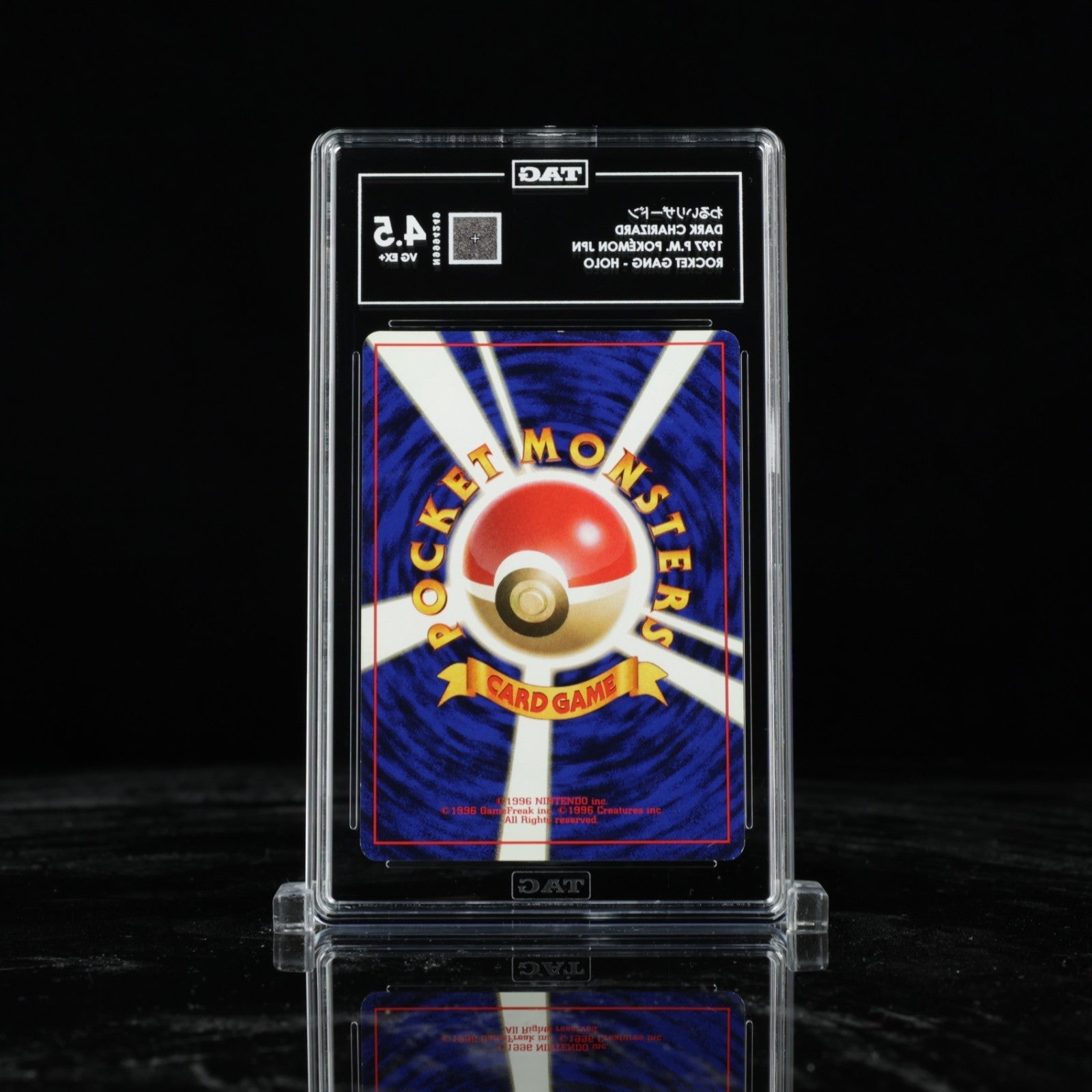 1997 POKEMON JAPANESE ROCKET 6 DARK CHARIZARD - HOLO TAG 4.5