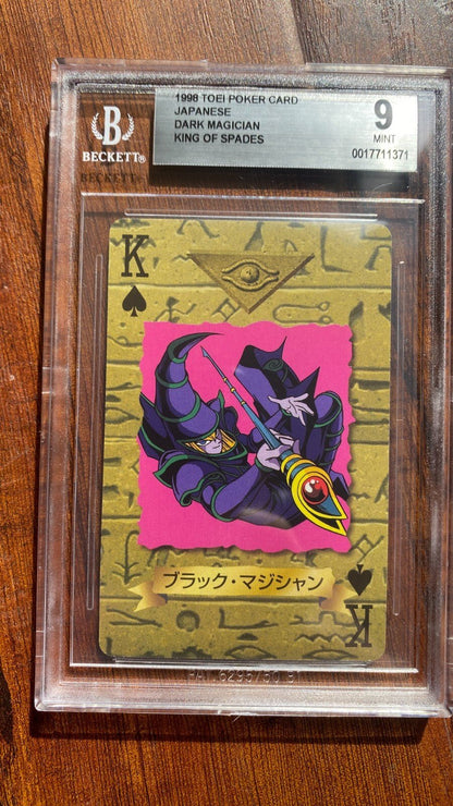 1998 Yugioh Toei Poker Japanese Dark Magician King of Spades BGS 9 PSA