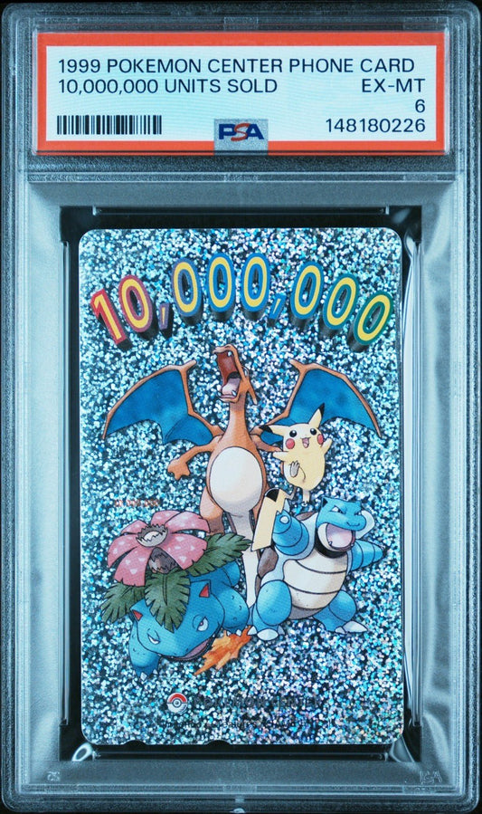 1999 Pokemon Center Phone Card 10,000,000 Units Sold 3rd Anniversary PSA 6