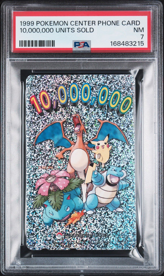 1999 POKEMON CENTER PHONE CARD 10,000,000 UNITS SOLD PSA 7