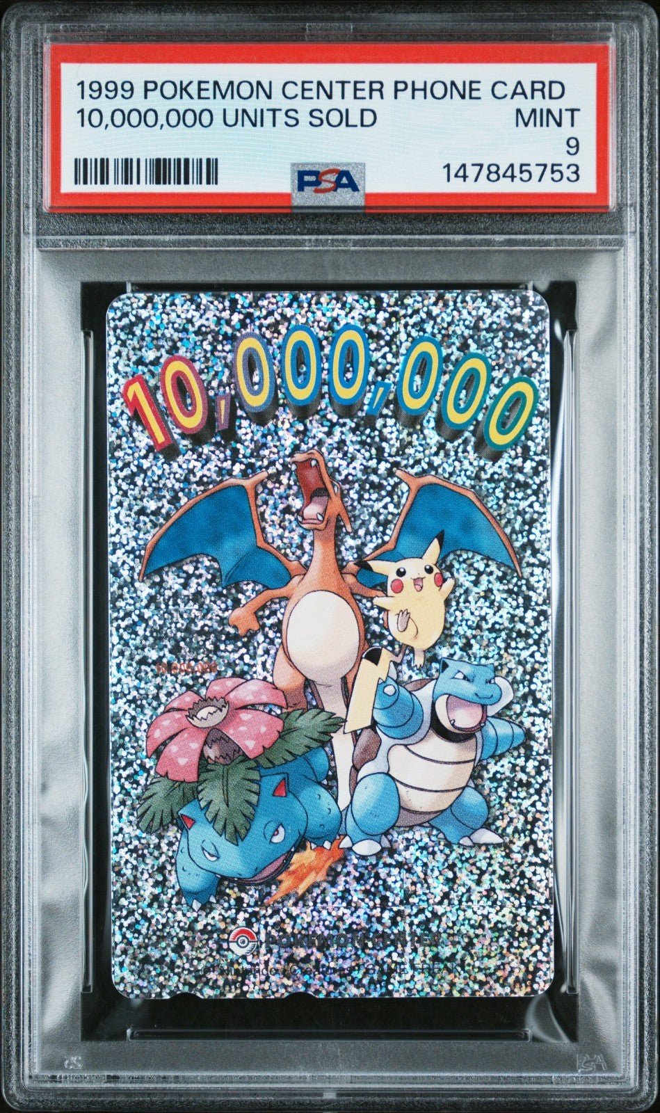 1999 POKEMON CENTER PHONE CARD 10,000,000 UNITS SOLD PSA 9