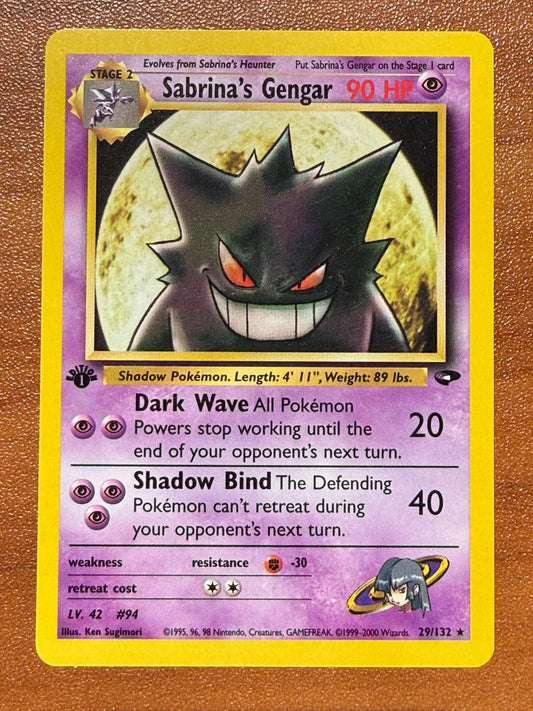 1st Edition Pokemon Sabrina's Gengar 29/132 Gym Challenge NM