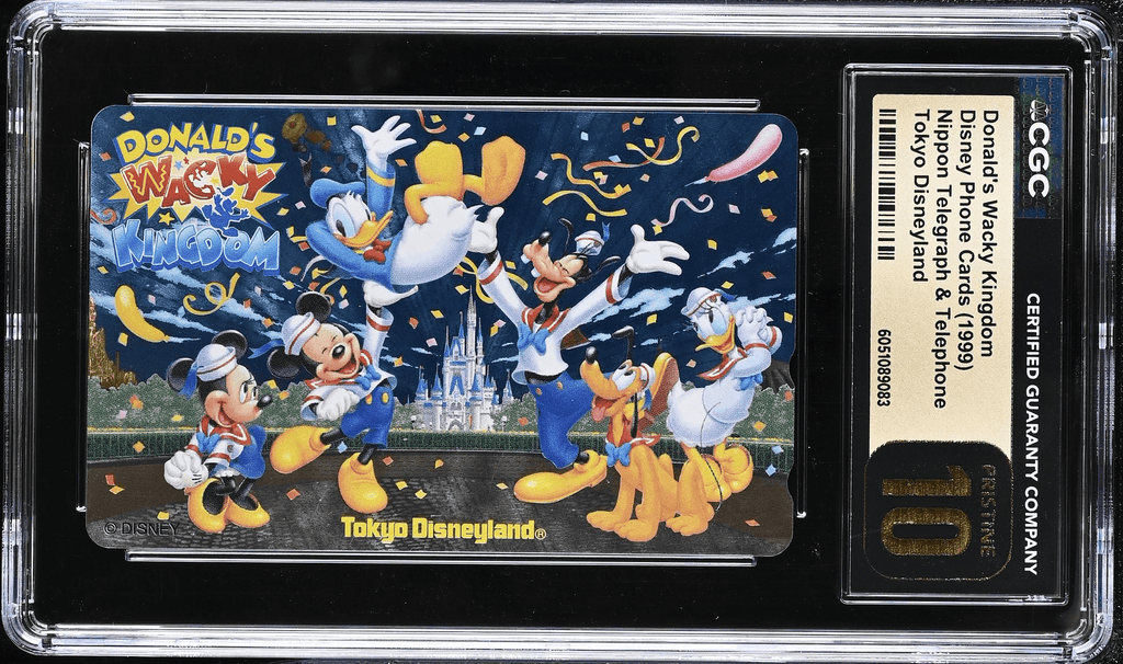 2000 DISNEY PHONE CARD JAPANESE Donald's Wacky Kingdom Tokyo CGC Pristine 10