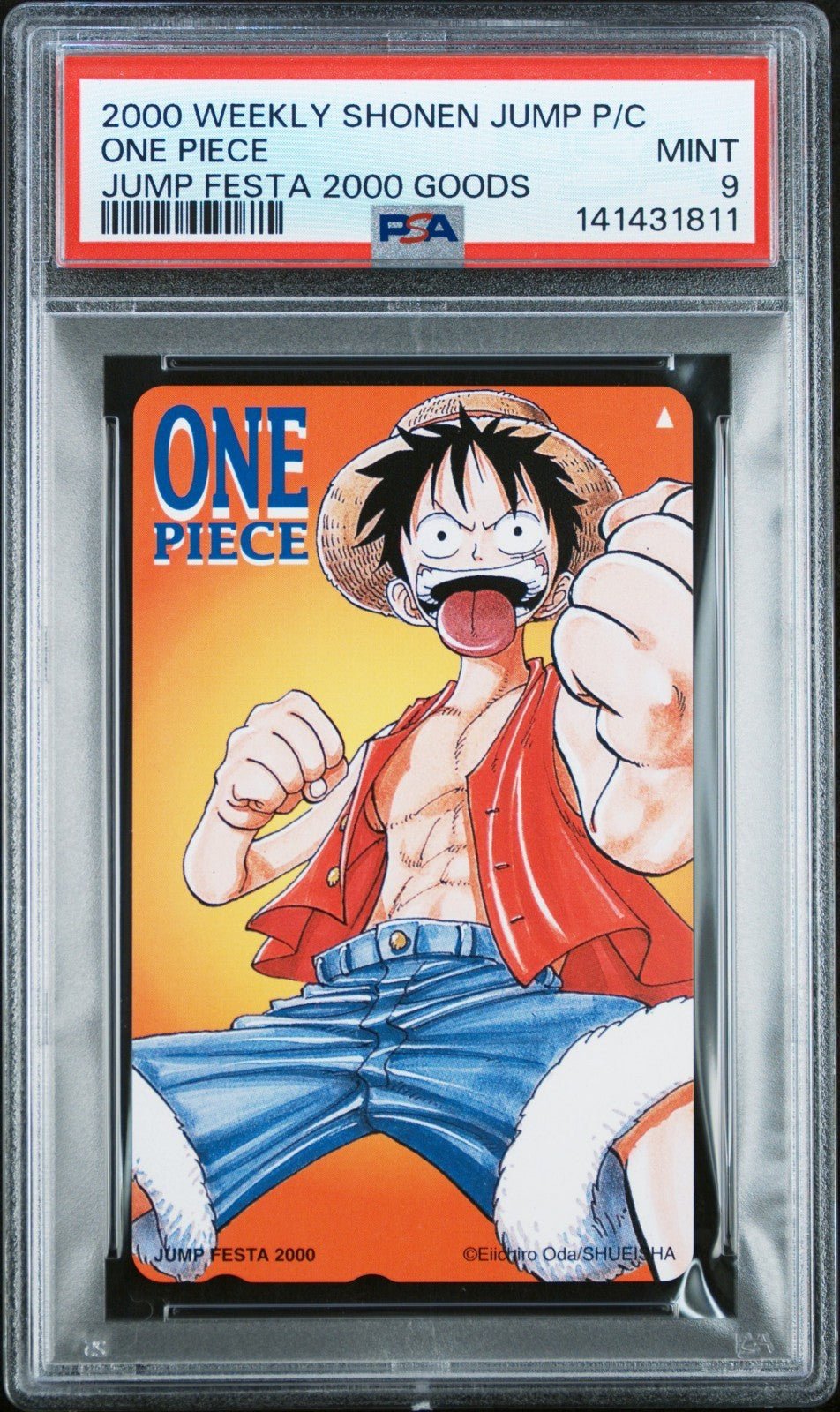 2000 Japanese Weekly Jump Phone Card One Piece Monkey D. Luffy PSA 9