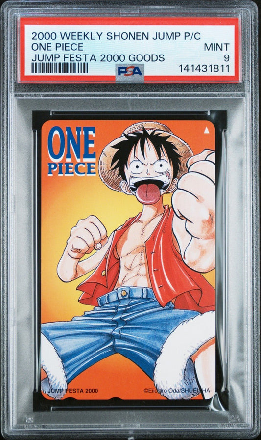2000 Japanese Weekly Jump Phone Card One Piece Monkey D. Luffy PSA 9