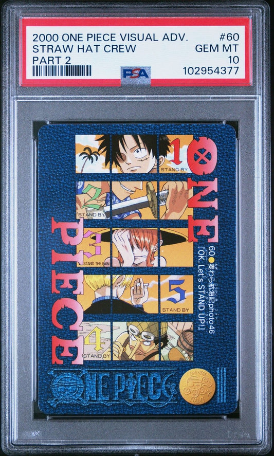 2000 One Piece Visual Adventure 60 Straw Hat Crew PSA 10 Bandai Carddass