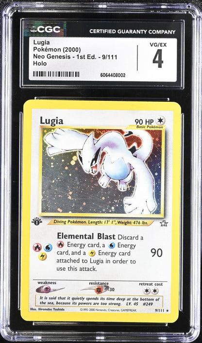 2000 POKEMON NEO GENESIS 1ST EDITION 9 LUGIA - HOLO CGC 4