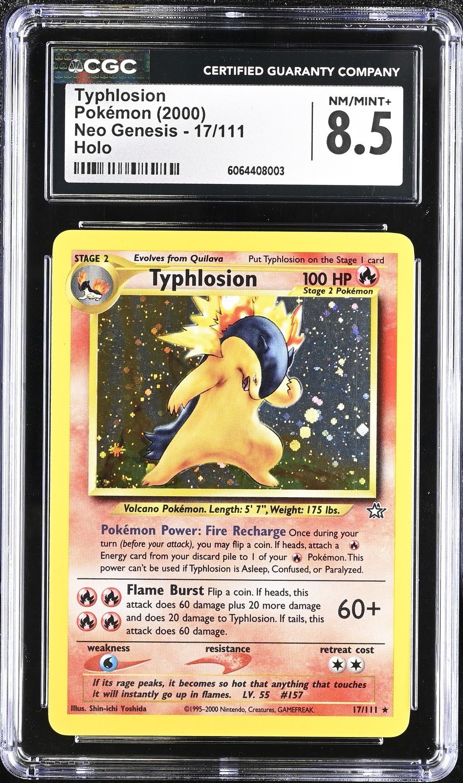 2000 Pokemon Neo Genesis Holo 17 Typhlosion CGC 8.5