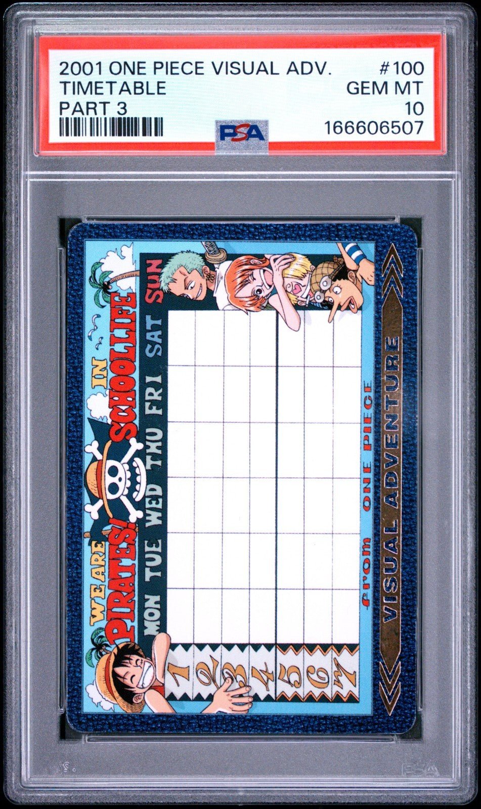 2001 One Piece Visual Adventure Part 3 100 Timetable PSA 10