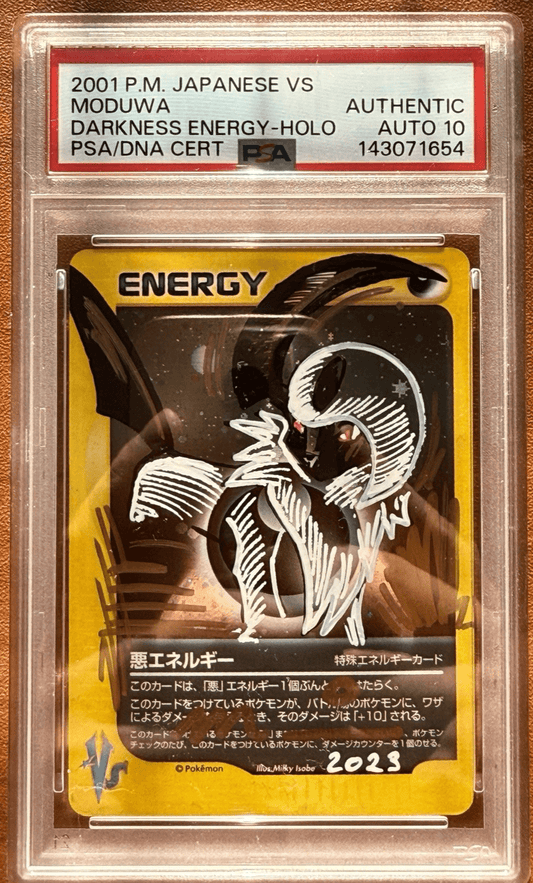 2001 P.M Darkness Energy Pokemon Absol Moduwa Sketch PSA Auto 10