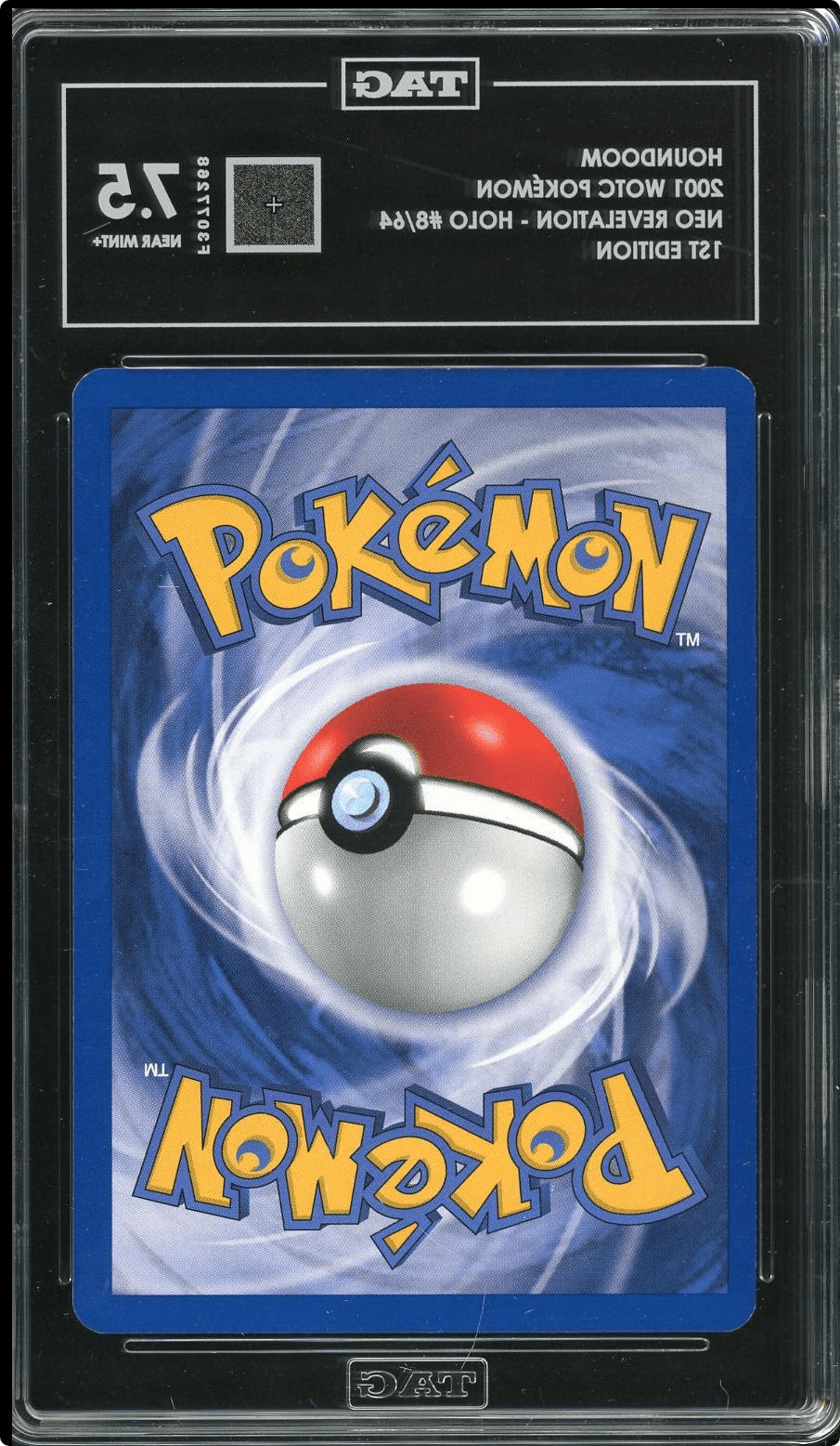 2001 Pokemon Neo Revelation Houndoom Holo 1st Edition 8/64 TAG 7.5
