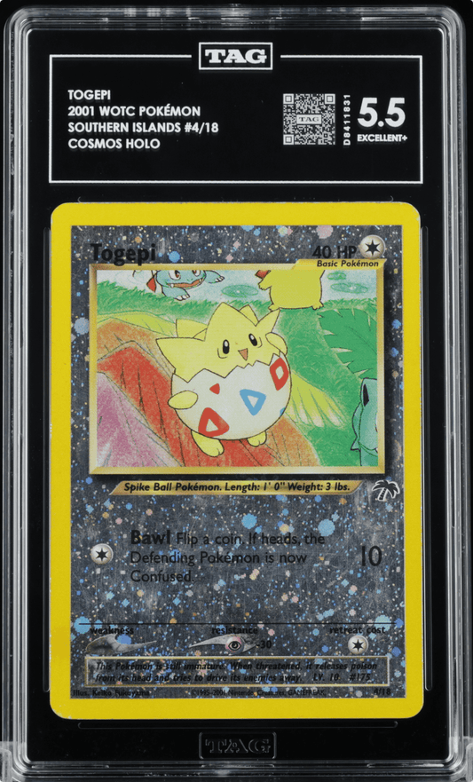 2001 POKEMON SOUTHERN ISLANDS PROMO 4 TOGEPI HOLO TAG 5.5 PSA
