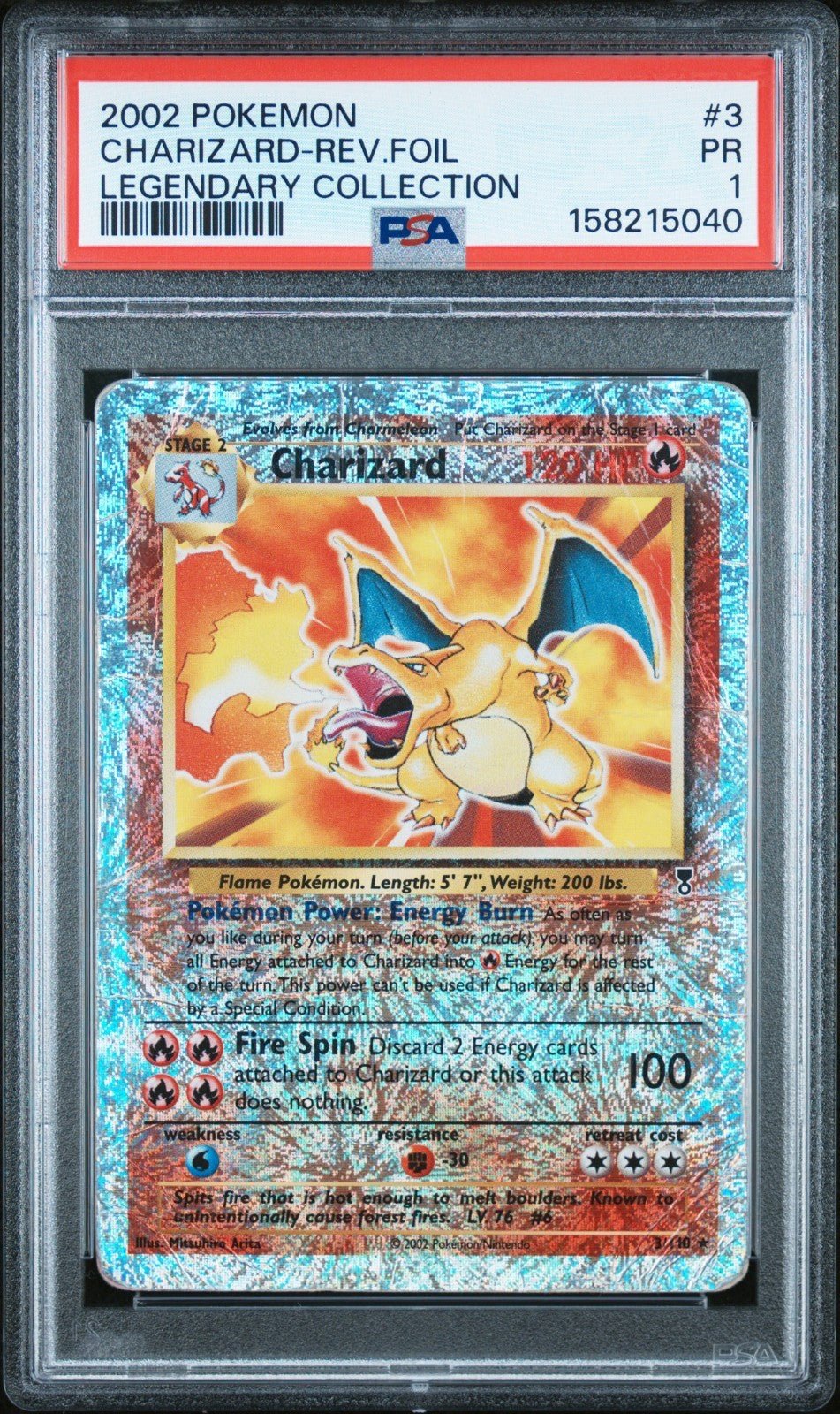 2002 Pokemon Charizard Legendary Collection Reverse Foil Holo 3 PSA 1