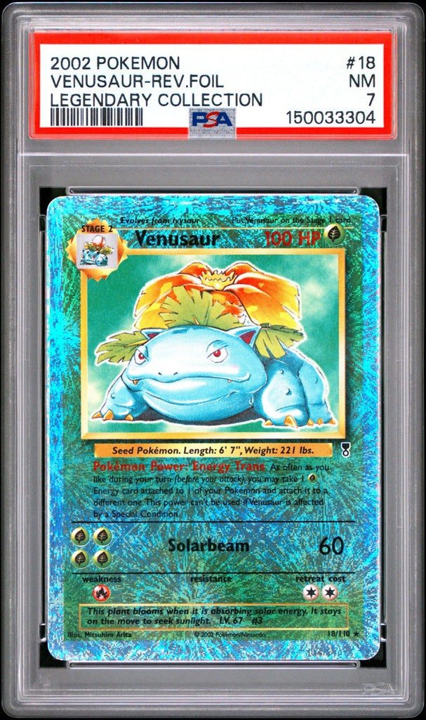 2002 POKEMON LEGENDARY COLLECTION 18 VENUSAUR-REVERSE FOIL PSA 7