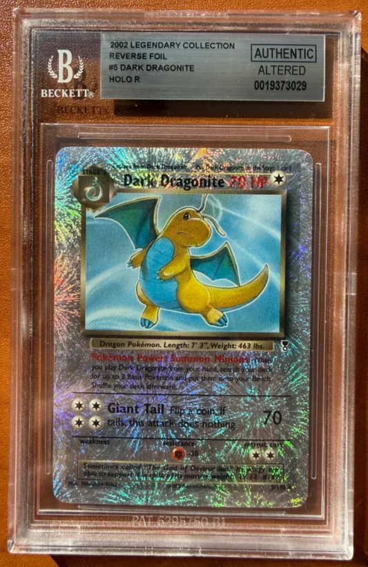 2002 Pokemon Legendary Collection Dark Dragonite Reverse Holo 5/110 BGS AA