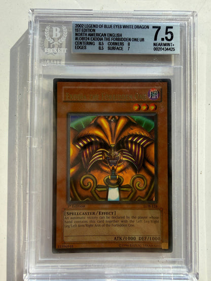 2002 YU-GI-OH! LOB-124 EXODIA THE FORBIDDEN ONE 1st Edition BGS 7.5