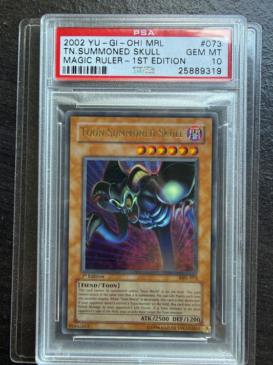 2002 YU - GI - OH! MRL - MAGIC RULER 1ST EDITION 073 TOON SUMMONED SKULL PSA 10